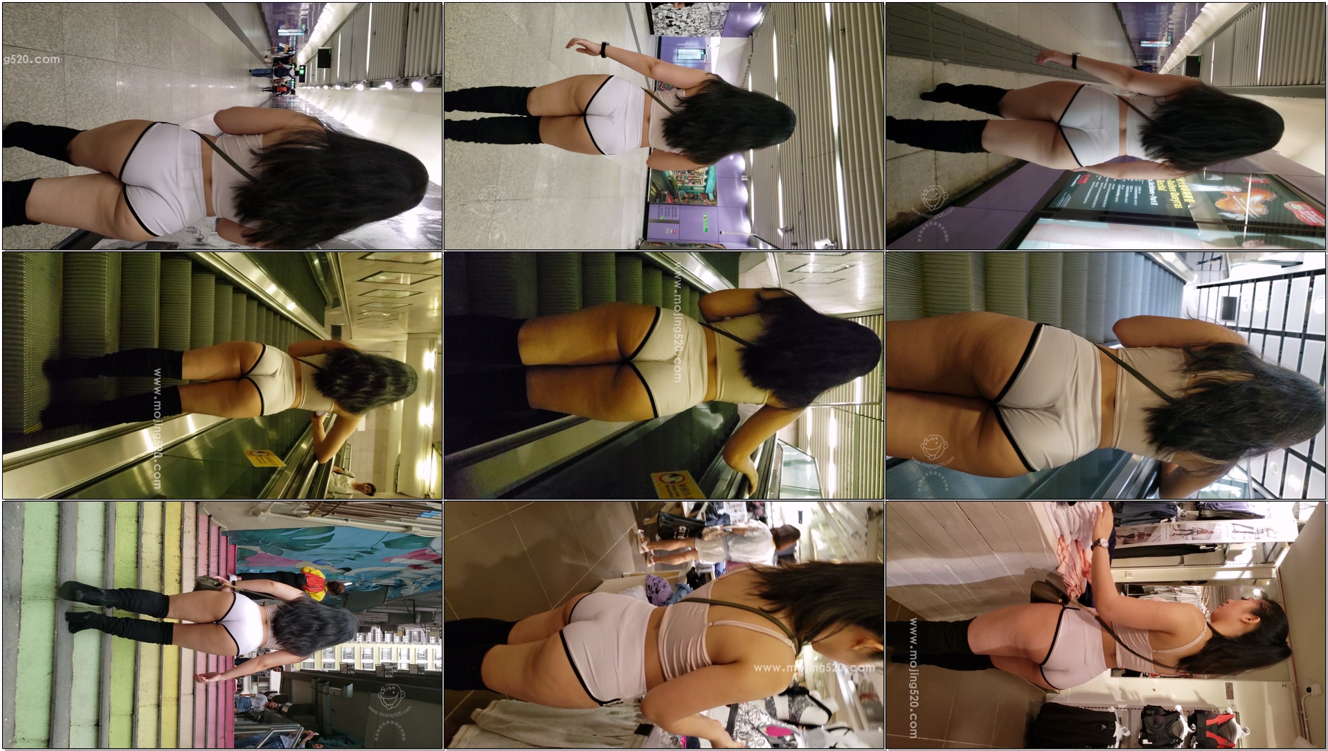 魔镜街拍 （视频）模拍白色短裤月牙丰腴小姐姐[9.5G]预览图片