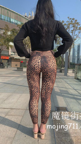 魔镜街拍 模拍漂亮的豹纹紧身裤美女[7.25G/MP4]预览图片